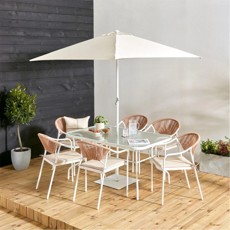 Image of Studio Miami 8 Piece Dining Set - White White One Size