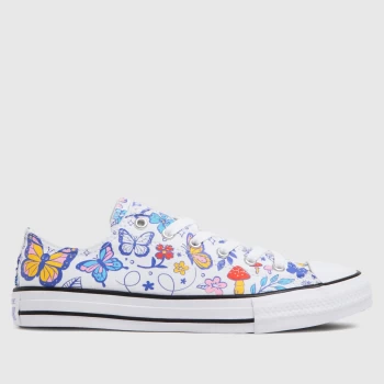 Converse White & Blue Lo Butterfly Fun Trainers Youth