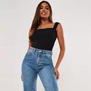 image of Missguided Square Neck Thick Strap Cami - Black