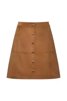 Image of Button Up Suedette Skirt