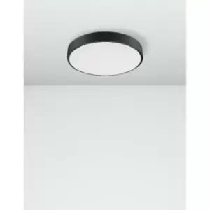 image of Bedford 40cm Integrated LED Semi Flush Light Sandy Black Aluminium Matt White LED 24W 1380Lm 3000K - Merano