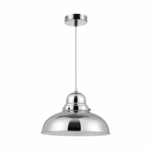 image of Premier Housewares Jasper Chrome Pendant Light, Silver