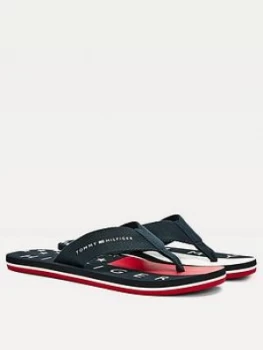 Image of Tommy Hilfiger Hilfiger Flag Beach Sandals - Navy, Size 9, Men