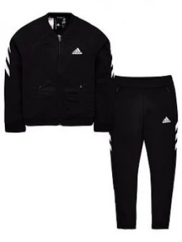 Image of Boys, adidas Youth XFG Tracksuit - Black/White, Size 9-10 Years