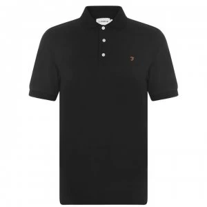 image of Farah Vintage Blanes Short Sleeve Polo Shirt - Black 010