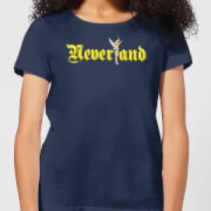 image of Disney Peter Pan Tinkerbell Neverland Womens T-Shirt - Navy - L