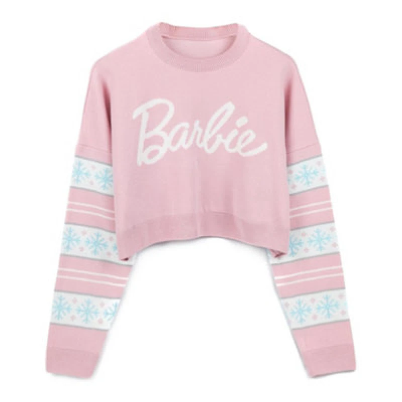 Image of Barbie Christmas Jumper Pink female