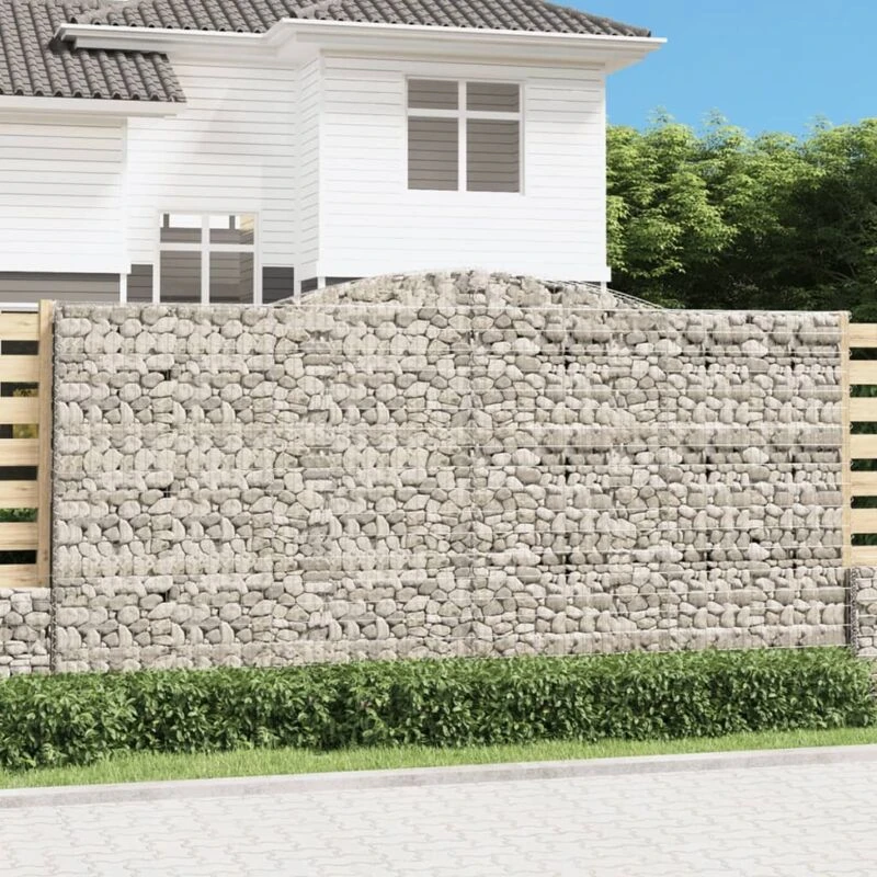 Image of VIDAXL Arched Gabion Baskets 4 pcs 400x30x200/220cm Galvanised Iron Vidaxl 8720845575168