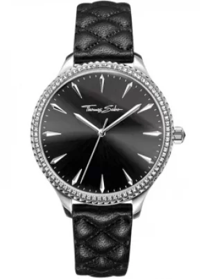 image of THOMAS SABO Ladies Rebel Stone Set Black Watch WA0322-221-230-38MM