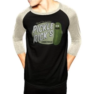 image of Rick And Morty - Kosher Pickle Mens Large Baseball Shirt - Black