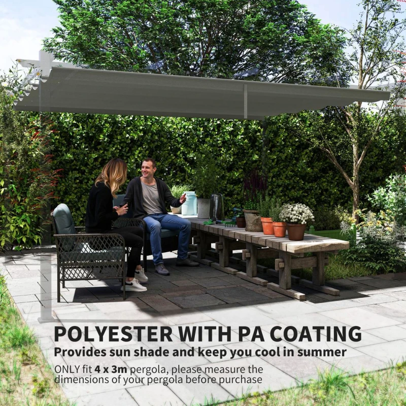 Image of Outsunny Pergola Shade Cover Replacement Canopy for 4 x 3(m) Pergola Tan