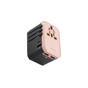 Image of Momax UA7UK 1-World AC Travel Adapter (Type-C PD + 3 USB-A) - Gold