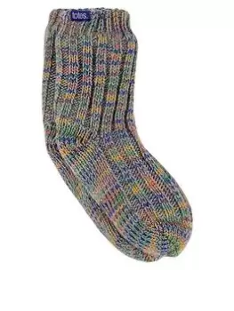 image of Totes 1 Pack Knitted Chunky Slipper Socks - Multi