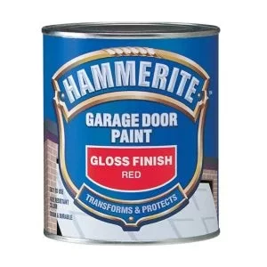 image of Hammerite Gloss Red High Sheen Garage Door Paint, 750Ml