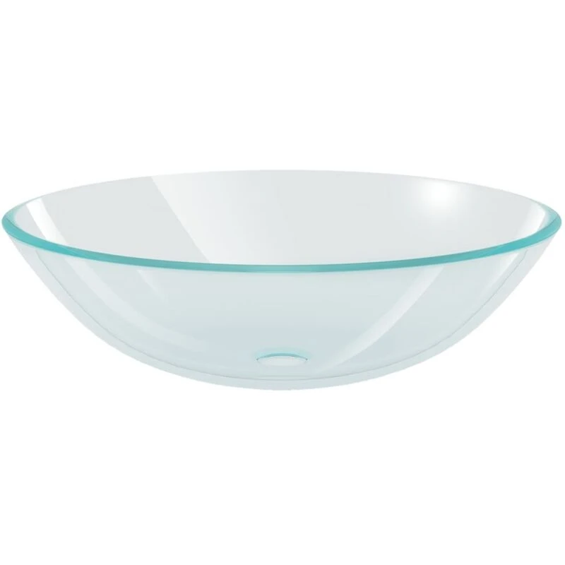 Image of vidaXL Basin Tempered Glass 42cm Transparent
