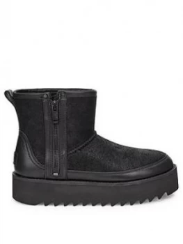 Image of Ugg Classic Premium Rebel Biker Mini Ankle Boots - Black