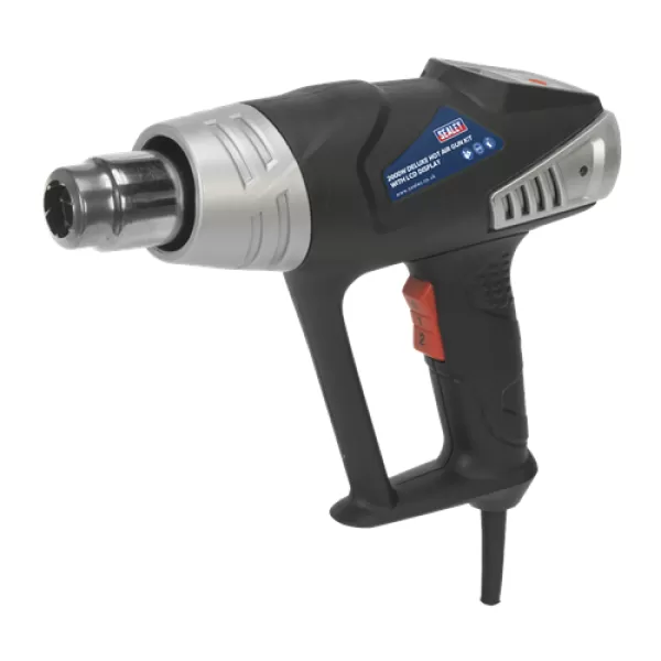 image of Genuine SEALEY HS104K Deluxe Hot Air Gun Kit with LED Display 2000W 80-600&#176;C