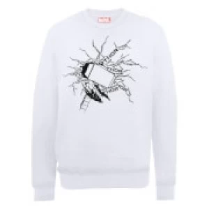 Image of Marvel Avengers Assemble Thor Lightning Sweatshirt - White - L