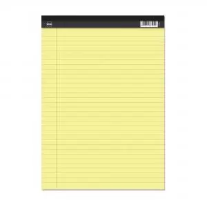 Image of RHINO A4 Legal Pad Perforated 100 Pages 50 Leaf Yellow Paper 8mm