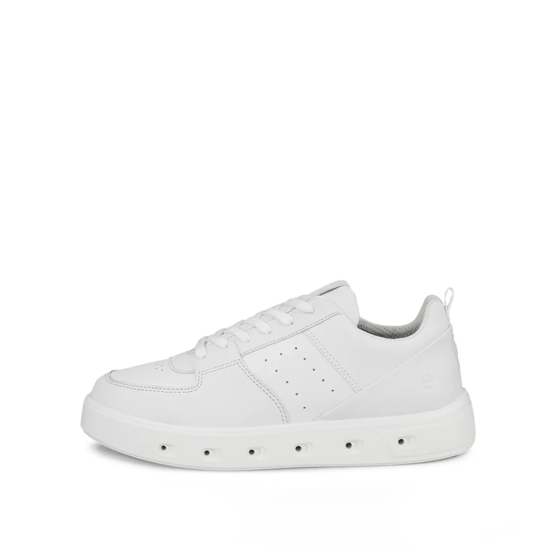 Image of Ecco Street 720 Leather Womens Lace Up Trainers - White - Size:UK 4.5