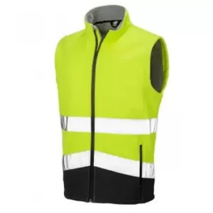 Image of Result Adults Safe-Guard Printable Safety Soft Shell Gilet (4XL) (Fluorescent Yellow/Black) - Fluorescent Yellow/Black