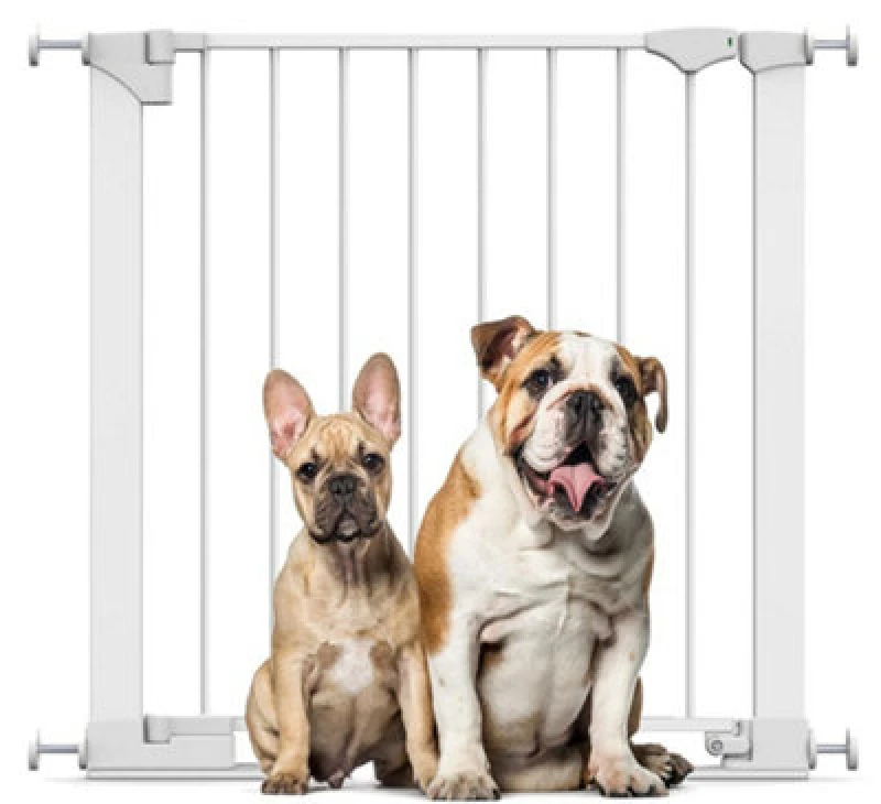 Image of Bettacare Safestep Dog Gate, White, 75Cm - 82Cm, Extra Low Walkthrough, Pressure Fit Safety Gate, Pet Gate For Stairs And Doors