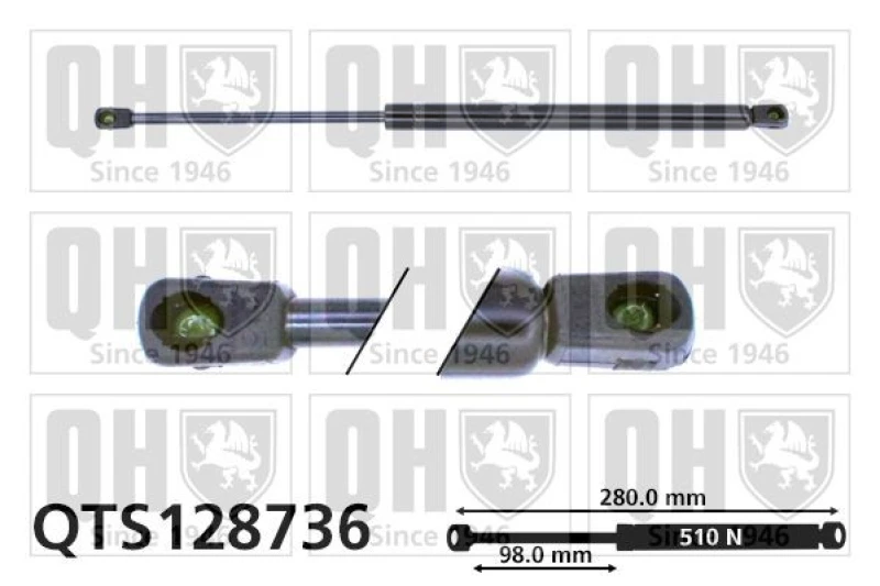 Image of QUINTON HAZELL Tailgate strut QUINTON HAZELL QTS128736