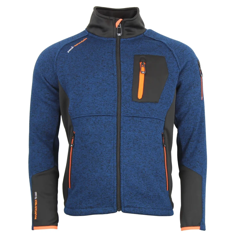 Image of Two-tone fleece jacket Peak Mountain Club Bleu Male 2XL