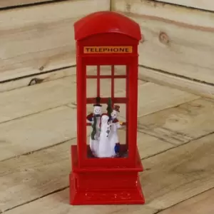 image of Water Christmas Phone Box Trio Snowmen 27cm High LED