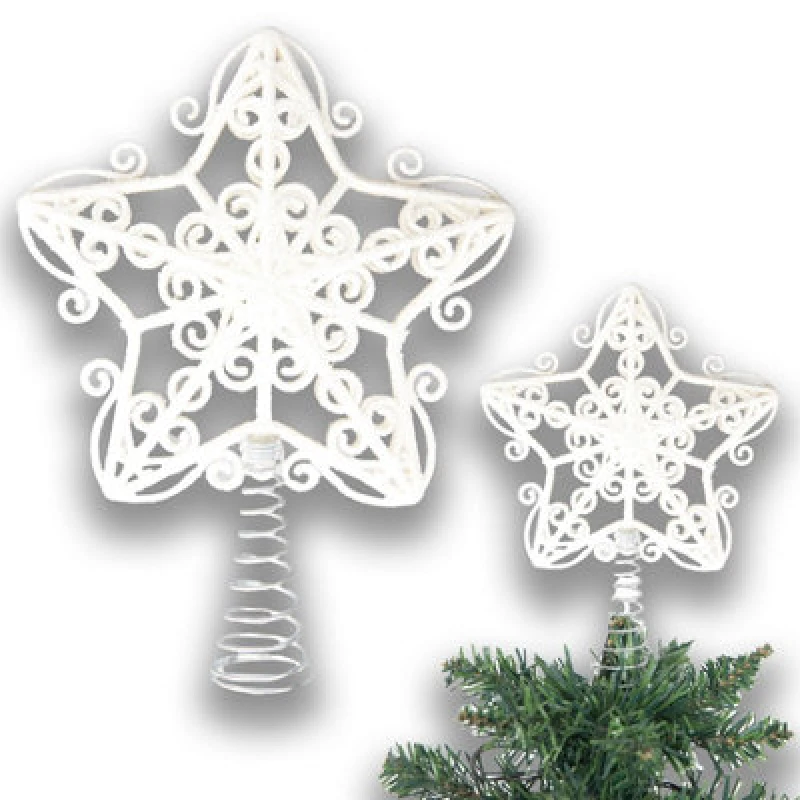 Image of Shatchi Christmas Dark Green Glitter Star Tree Topper - Sparkling Star Decoration For Xmas Tree - Elegant Christmas Home Decor