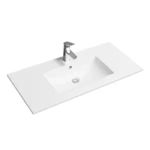 Image of Limoge Thin-edge Ceramic 101Cm Inset Basin With Scooped Bowl