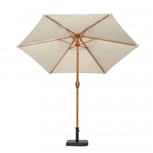 Image of Ivory 2.5m Wood look Crank and Tilt Parasol