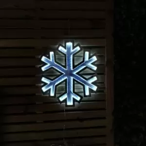 image of 40cm LED Infinity Christmas Light Hanging Snowflake Decoration in Bright White