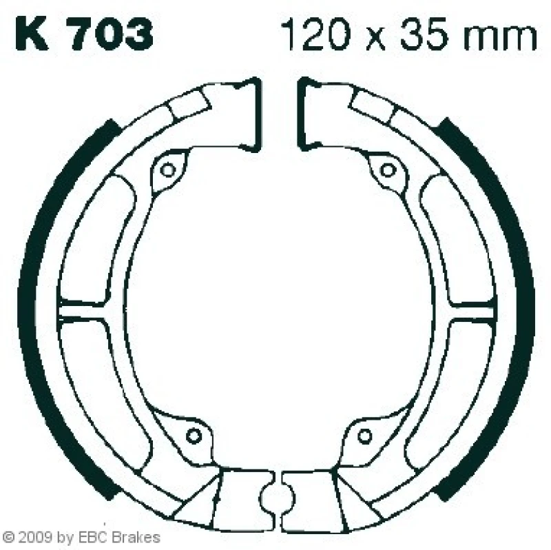 Image of EBC Brakes K703 Brake Shoes Ø: 120mm Brake Shoe Set (70)