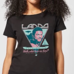 Image of Star Wars Lando Rock Poster Womens T-Shirt - Black