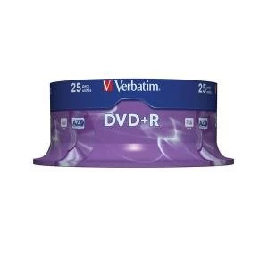 image of Verbatim DVDR 4.7GB 16x Matt Silver Spindle 25 Pack 43500 1