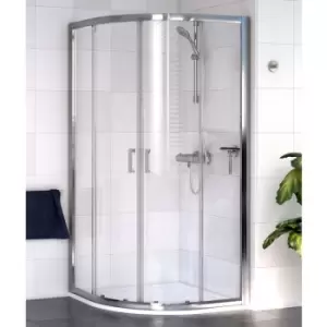 image of Shine 6 Offset Quadrant Shower Enclosure 1200mm x 800mm Wide Silver Frame - Clear Glass - Aqualux