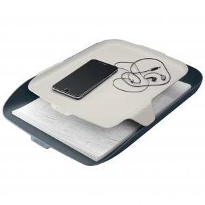 image of Leitz Cosy Letter Tray with Desk Organiser A4 - Velvet Grey