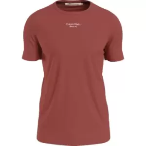 Image of Calvin Klein Jeans Stacked Logo Tee - Red