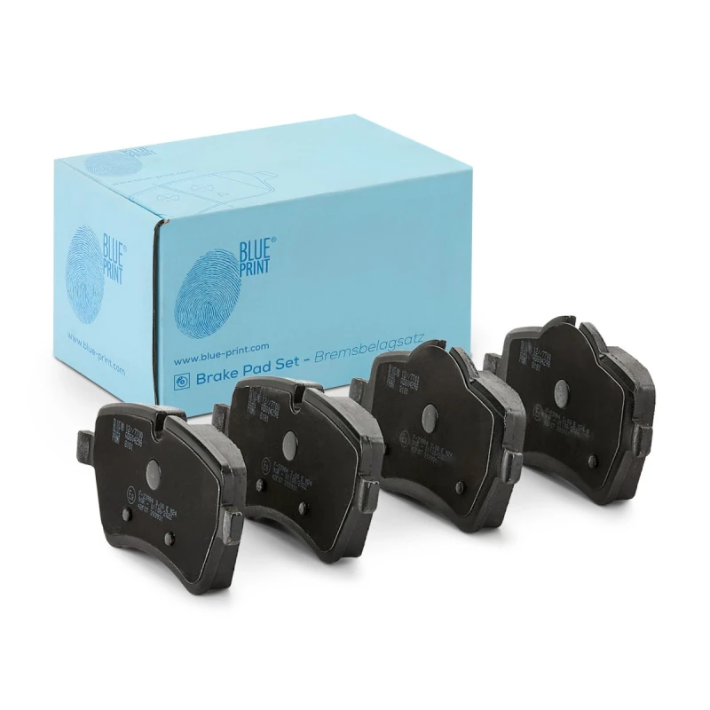 Image of Blue PRINT ADG04298 Brake pad set Front Axle, prepared for wear warning indicator, with bolts/screws Brake Pad Set,disc brake (402)