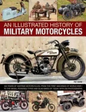 Image of illustrated history of military motorcycles