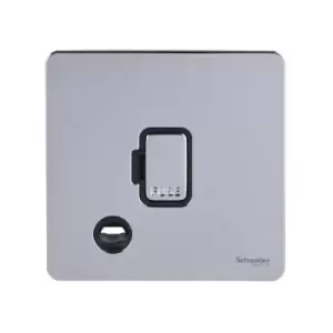 Image of Schneider USFP 13A Unswitched Fused Spur & Flex Outlet Black Insert Polished Chrome - GU5403BPC