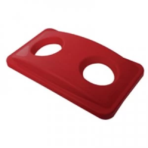 Image of Rubbermaid Slim Jim Bin Lid Bottles Red 2692-88-RED
