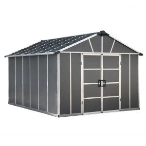 Image of Palram Yukon 11 x 13 Shed with Floor - Dark Grey