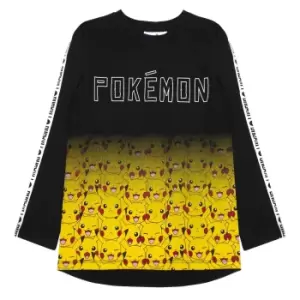 Image of Pokemon Boys Pikachu Fade Long-Sleeved T-Shirt (5-6 Years) (Black/Yellow)
