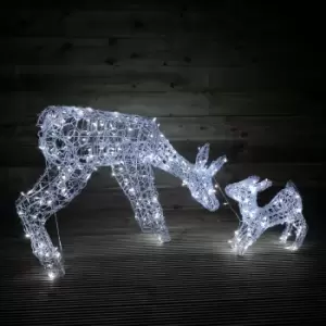 image of Premier Christmas 68cm Acrylic Deer & Fawn With Cool White LED Lights