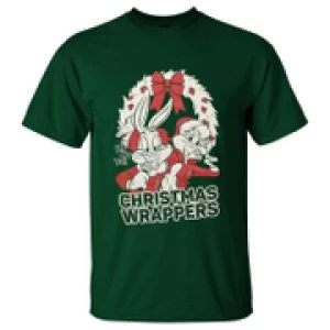 Image of Warner Brothers Mens Bugs Bunny Christmas T-Shirt - Green - XXL
