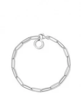 image of Thomas Sabo Sterling Silver Paperclip Link 17cm Charm Carrier Bracelet, One Colour, Women