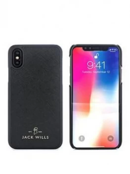 Image of Jack Wills Saffiano Inlay Shell Apple iPhone X Wray Black