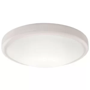 Round Simple Flush Ceiling Light White, 2x E27